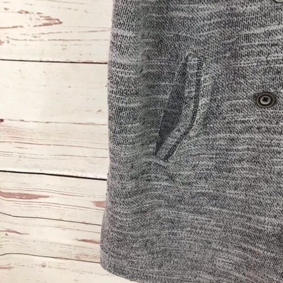 FREE PEOPLE Gray Knit Loose Double Button Cardigan Sz Medium - Picture 3 of 5